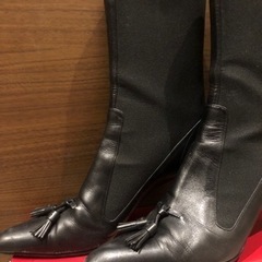 値下げイブサンローラン　ハーフブーツ　ブラックの画像