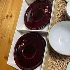 春めく客用湯呑み　茶托つき5客の画像