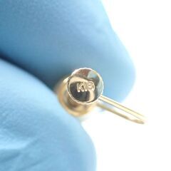 E561 イヤリング K18 パール 真珠 6.4mm 総重量1.5gの画像