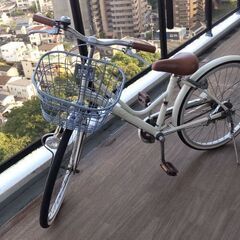 22インチ　子供用自転車（アイボリー）の画像
