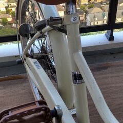 22インチ　子供用自転車（アイボリー）の画像