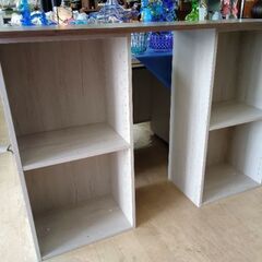 極上美品 カラーボックス カウンター 本棚 テーブルの画像