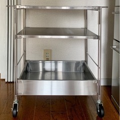【無料】無印良品 ステンレスユニットシェルフワゴン