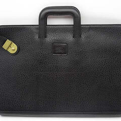 ss4064 バーバリー ビジネスバッグ レザー ブラック 薄型 鍵付き