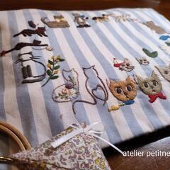 ねこ刺繍でstitchステップアップ
