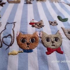 ねこ刺繍でstitchステップアップの画像