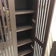 扉付き 本棚 ブラウン W900×D330×H1800mm クリーニング済 スキマ収納