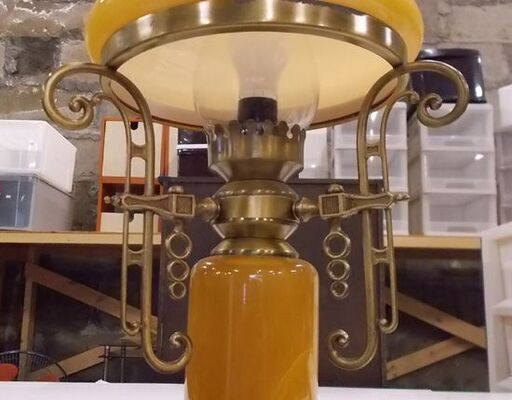 イタリア製 テーブルランプ 高さ65cm 真鍮 照明 ライト アラバスター 大理石？ オニキス 札幌市東区 新道東店