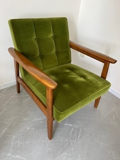 カリモク60 Kチェア 1シーター モケットグリーン