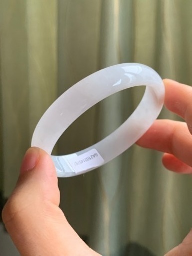 本翡翠バングル　ミャンマー産　純白　完美品