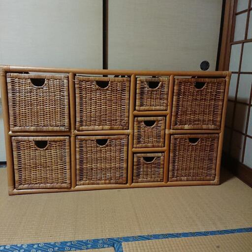 ラタン整理棚