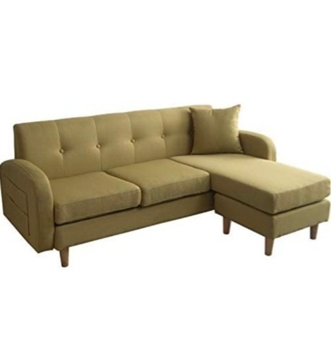 ソファ 3人掛け カウチ L字 ソファー 3人かけ 収納ポケット付