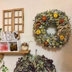 紫陽花リース　材料　写真みたいなリースを作りたい方の画像