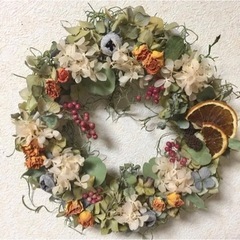 紫陽花リース　材料　写真みたいなリースを作りたい方の画像