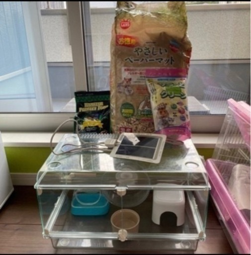 ハムスターケージ 飼育セット  ジェックス グラスハーモニー450 ゲージ　現金取引