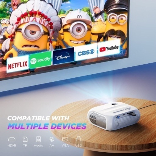 【美品_複数購入可】プロジェクター　WiFi無線接続　6500lmフルHD1080pワイヤレスミラーリング②