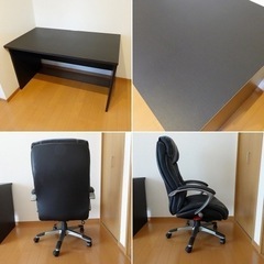 パソコンデスク ワークデスク オフィスチェア付き 2点セットの画像