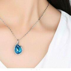 j←←←m11-2【超美品 厳選 】★新着★ 28連 サファイアダイヤモンドペンダント＃3ct＃プラチナ仕上の画像