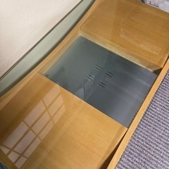 お取引中　テーブル　木製　ガラス板　島忠の画像