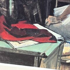 【額装】　絵画　アートポスター　人物画　小磯良平　額：縦48.5㎝×横48.5㎝×厚み3㎝の画像