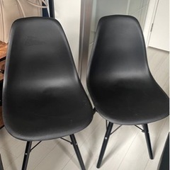 【500円】ダイニングチェア/2脚セット/ブラック