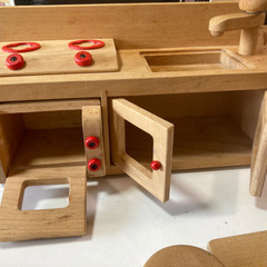 ミニキッチン　木製　キッチンセットの画像