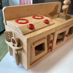 ミニキッチン　木製　キッチンセットの画像