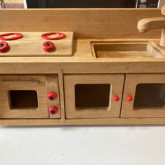 ミニキッチン　木製　キッチンセットの画像