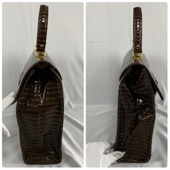 TOHPO トーポ ハンドバッグ 本革 ブラウン 金具 ゴールド 高級感の画像