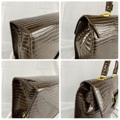 TOHPO トーポ ハンドバッグ 本革 ブラウン 金具 ゴールド 高級感の画像