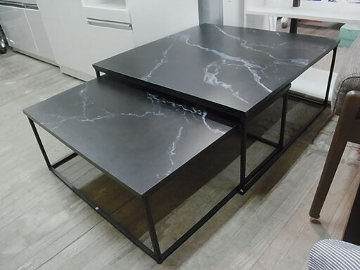 LOWYA　ロウヤ　リビングテーブル　ローテーブル　ネストテーブル　Mサイズ　正方形　大理石柄　公式限定