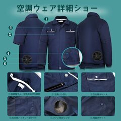 未開封 クールウェア 冷却ファン付きベスト 　空調服　熱中症対策　ダークブルーの画像