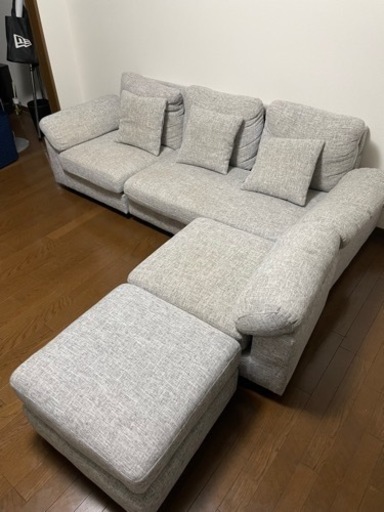 ソファー　3人掛け　オットマン付き