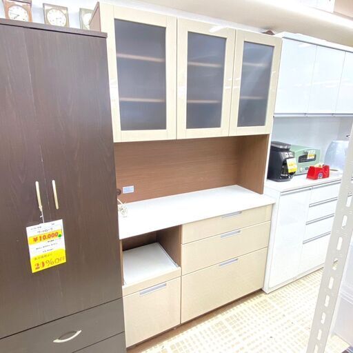 11/3ニトリ キッチンボード DAHLIA-120BK 食器棚 セパレート