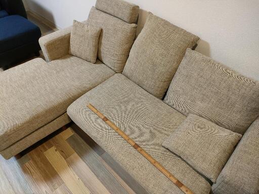 【美品】カウチソファー　ホワイトベージュ
