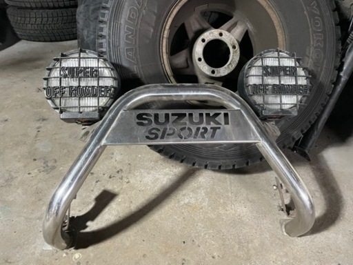 [お話中]ja11 オプションパーツ　バンパーガード　スーパーオフローダーフォグランプ付き