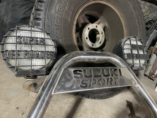 [お話中]ja11 オプションパーツ　バンパーガード　スーパーオフローダーフォグランプ付き