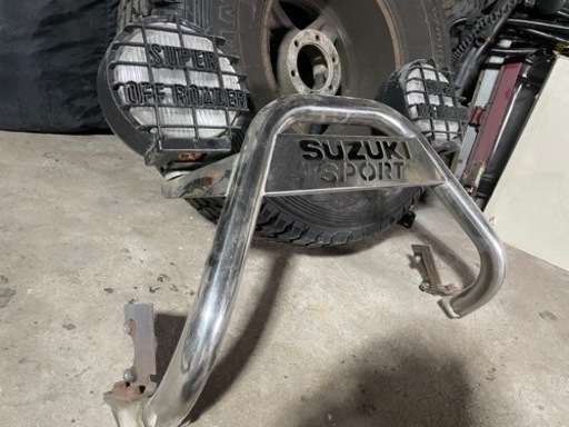 [お話中]ja11 オプションパーツ　バンパーガード　スーパーオフローダーフォグランプ付き