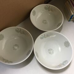 昭和レトロ 3つセット 未使用品 ラーメン鉢 佳山窯 中華食器