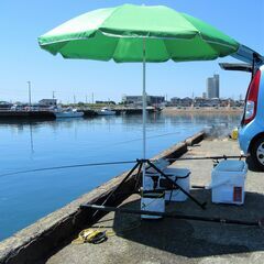 ビーチパラソルとスタンド2点セット