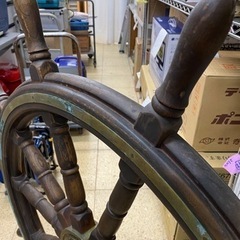 船 舵 ラット ハンドル インテリア レトロ 飾り 幅120cm 大型の画像