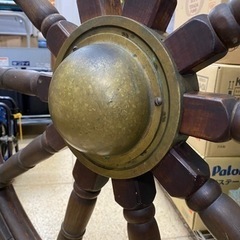 船 舵 ラット ハンドル インテリア レトロ 飾り 幅120cm 大型の画像