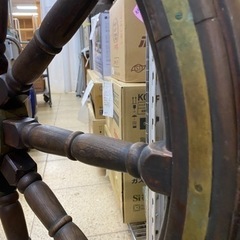 船 舵 ラット ハンドル インテリア レトロ 飾り 幅120cm 大型の画像