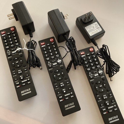 BUFFALO  DTV-H500R (1台)➕DVR-1C/500G(2台) リモコン\u0026 ACアダプター　３セット