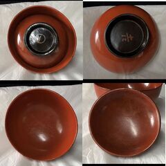 e1879B 根来碗 1客 口径13cm 蓋付 煮物碗 時代 根来塗 木製 漆塗 汁椀の画像