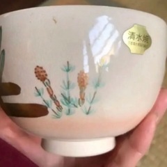 清水焼　茶碗　四季の草花の画像