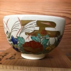 清水焼　茶碗　四季の草花の画像