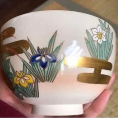 清水焼　茶碗　四季の草花の画像