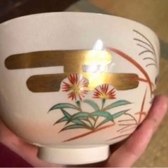 清水焼　茶碗　四季の草花の画像