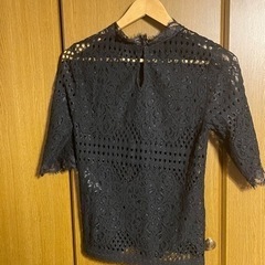 ZARA レース ブラウス  黒 透け感の画像